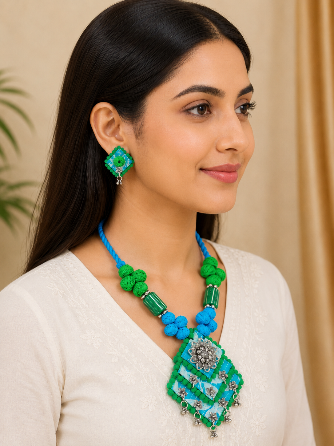 Vastra Green and Blue Bloom Collection