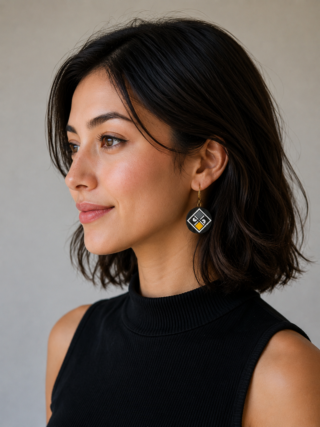 Obsidian Mosaic Drop Earrings