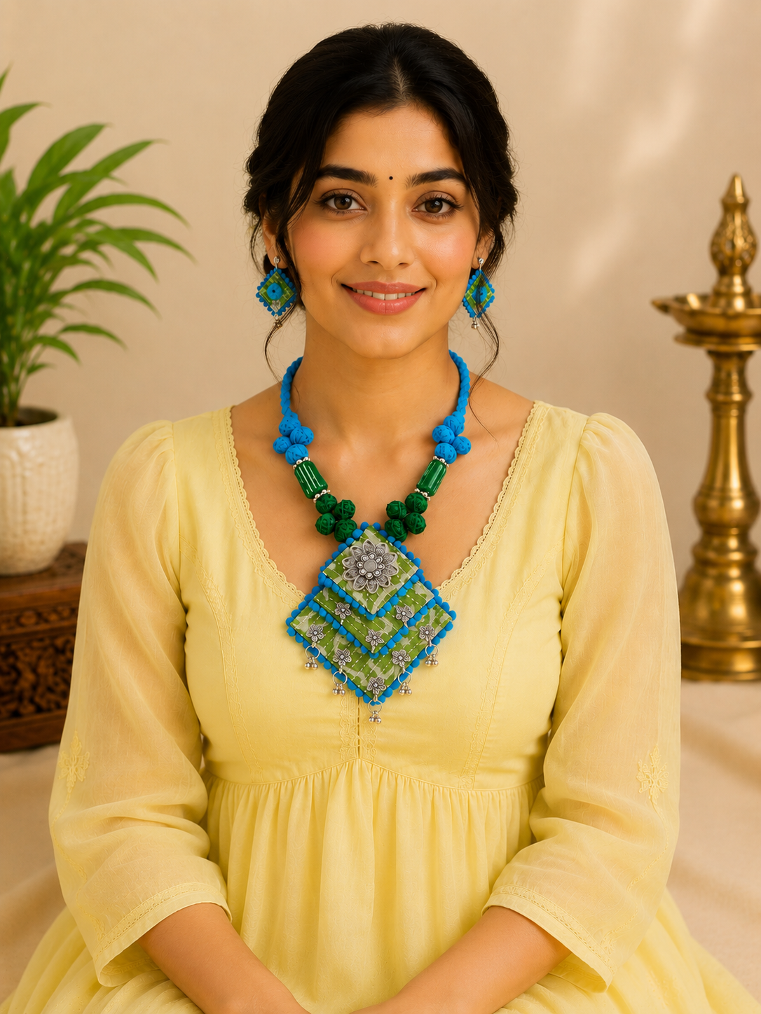 Vastra Green and Blue Bloom Collection