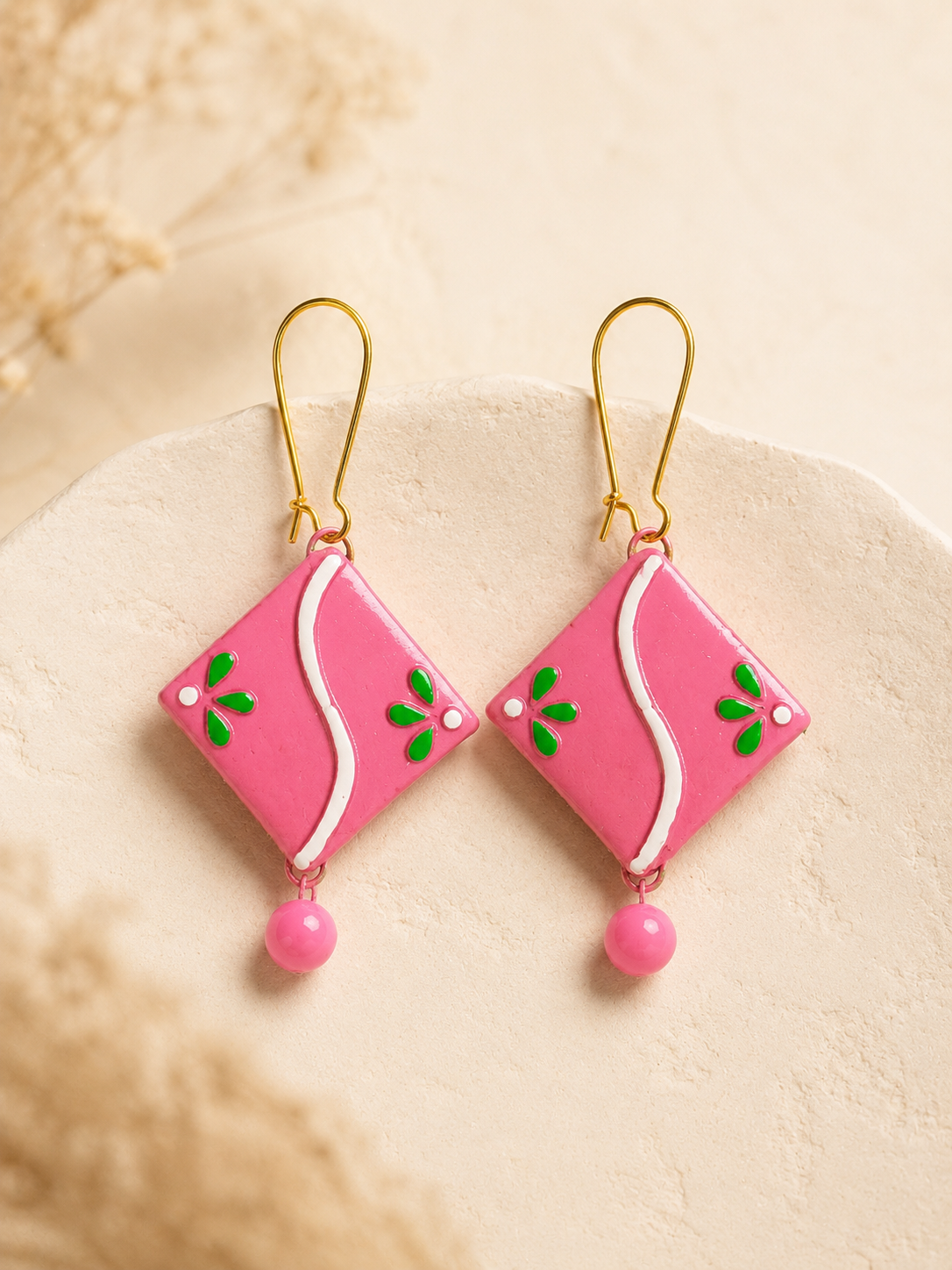 Blush Petal Charm Earrings