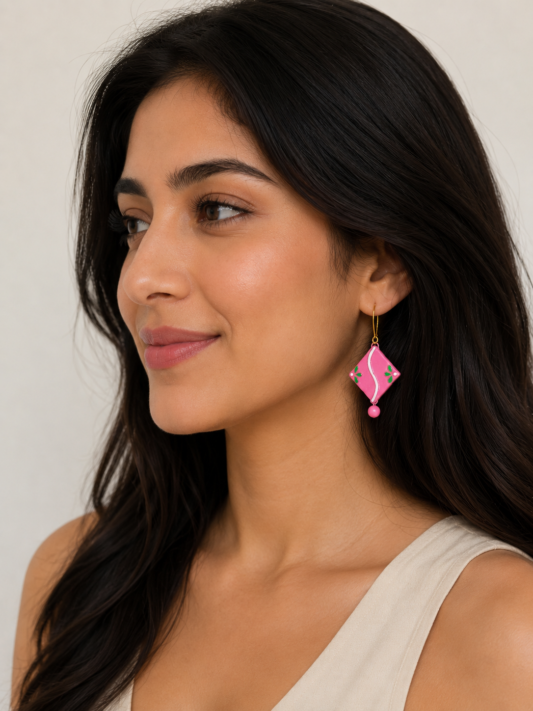 Blush Petal Charm Earrings
