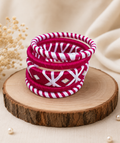 Pink Surya Rang Threadwork Bangle Set
