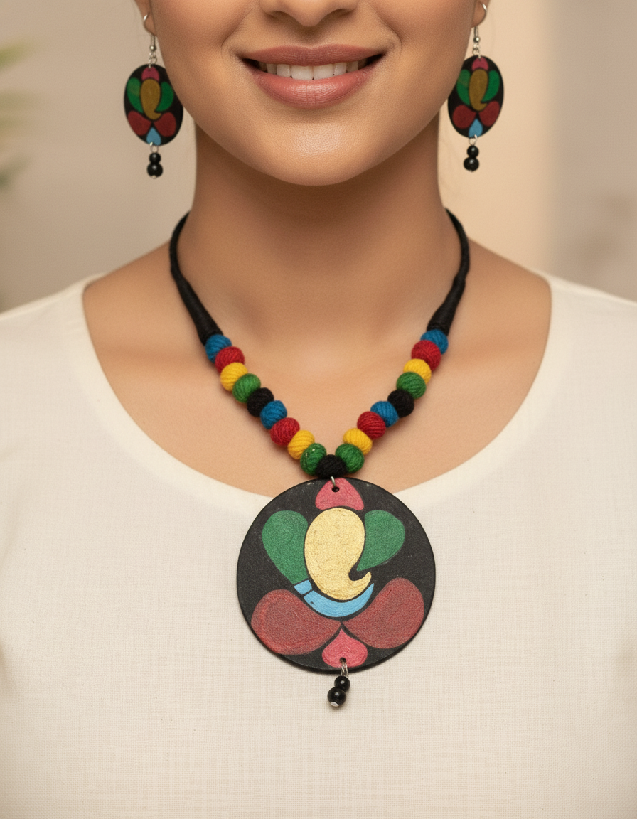 Ganesha Hand Painted Jewellery Set