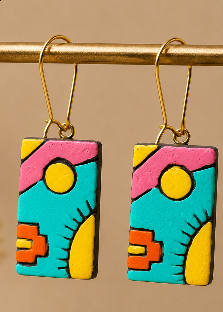Sunset Echo Abstract Earrings