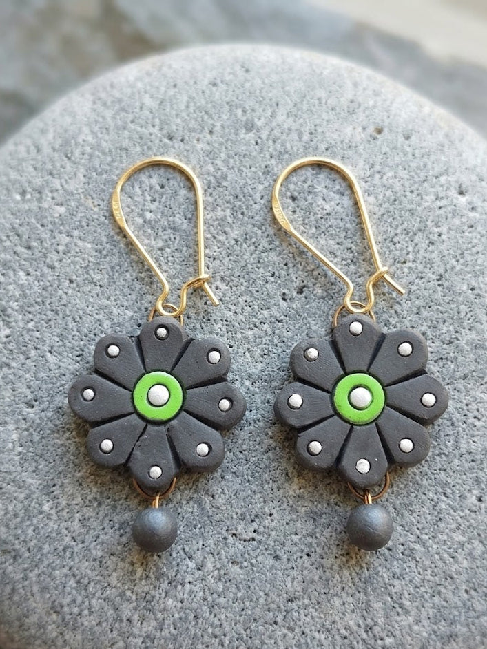 Olive Bloom Handmade Floral Earrings
