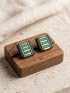 Mint Groove Geometric Stud Earrings