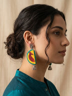 Fish Motif Fabric Statement Earrings