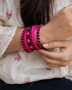 Pink Surya Rang Threadwork Bangle Set