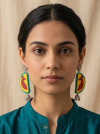 Fish Motif Fabric Statement Earrings