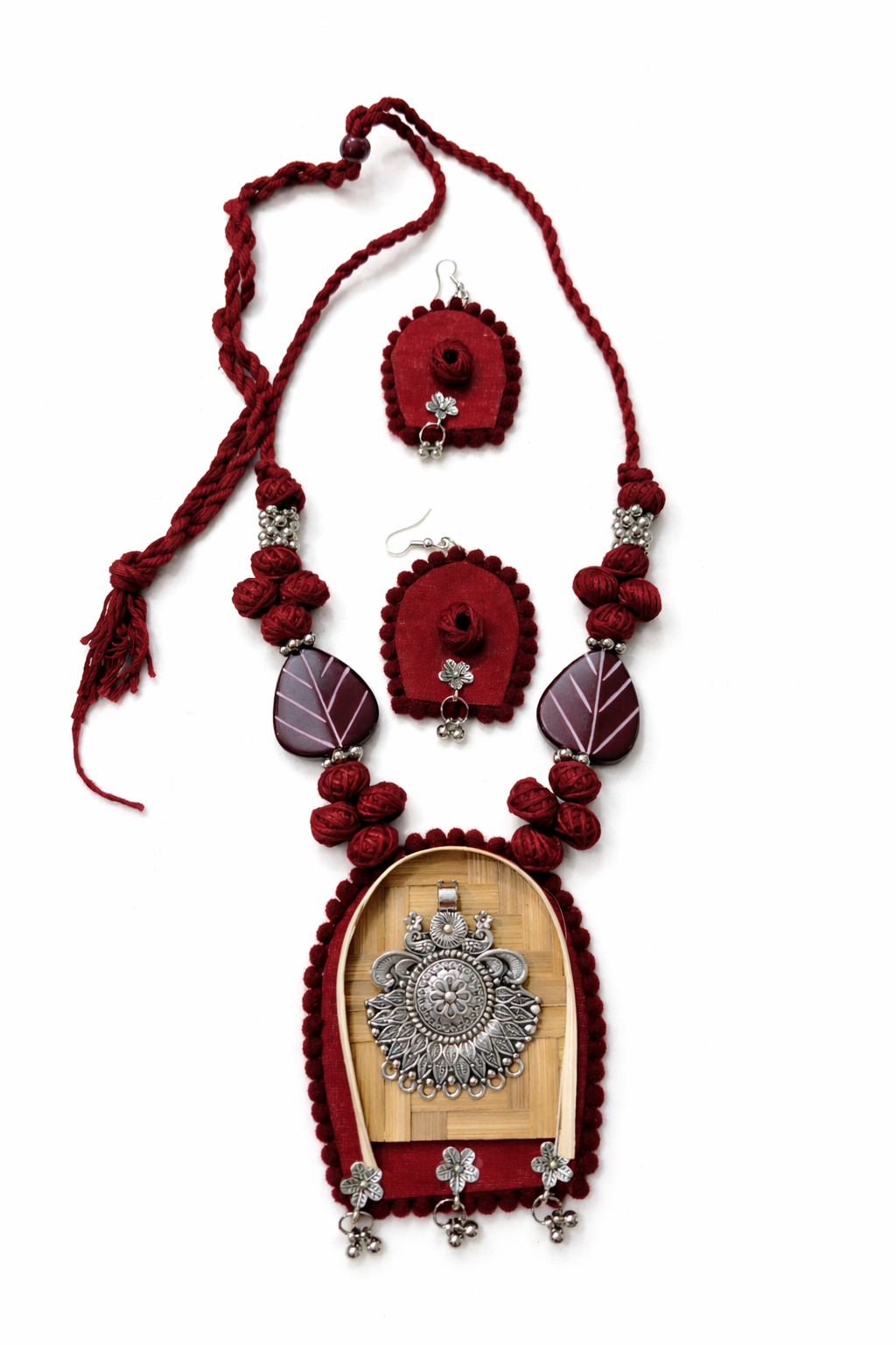 Folk Style Fabric Jewelry Set