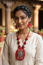 Folk Style Fabric Jewelry Set