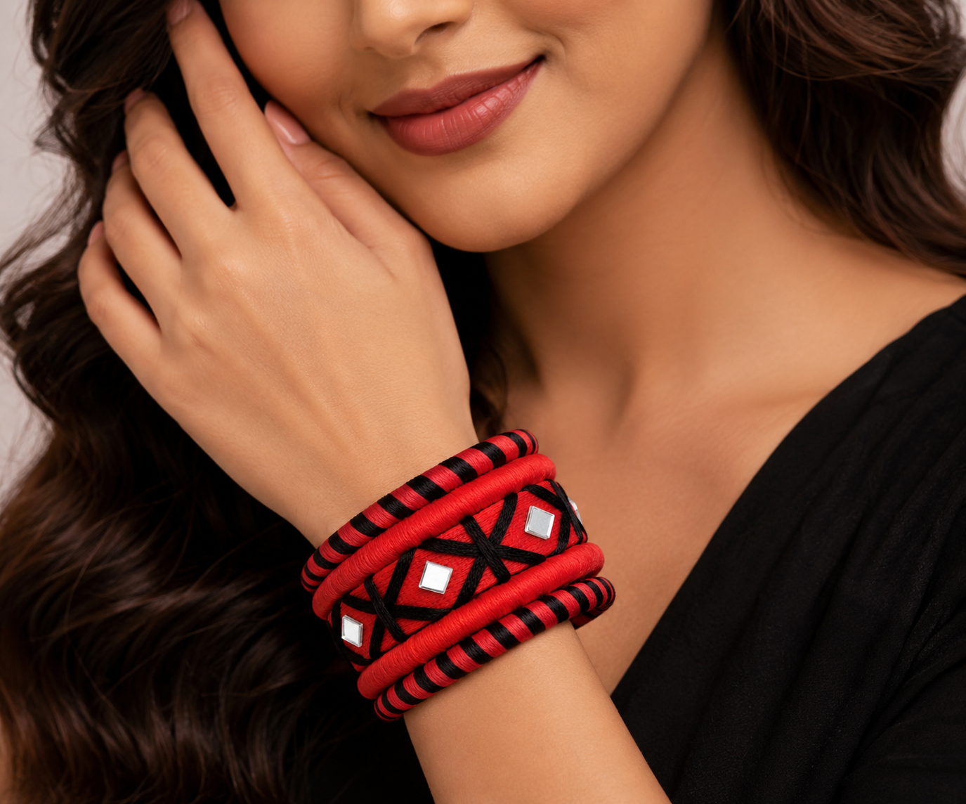 Mirror Thread Bangle Set