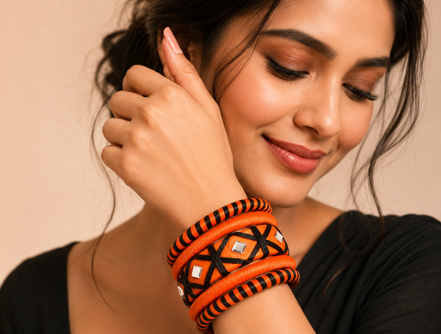 Mirror Thread Bangle Set