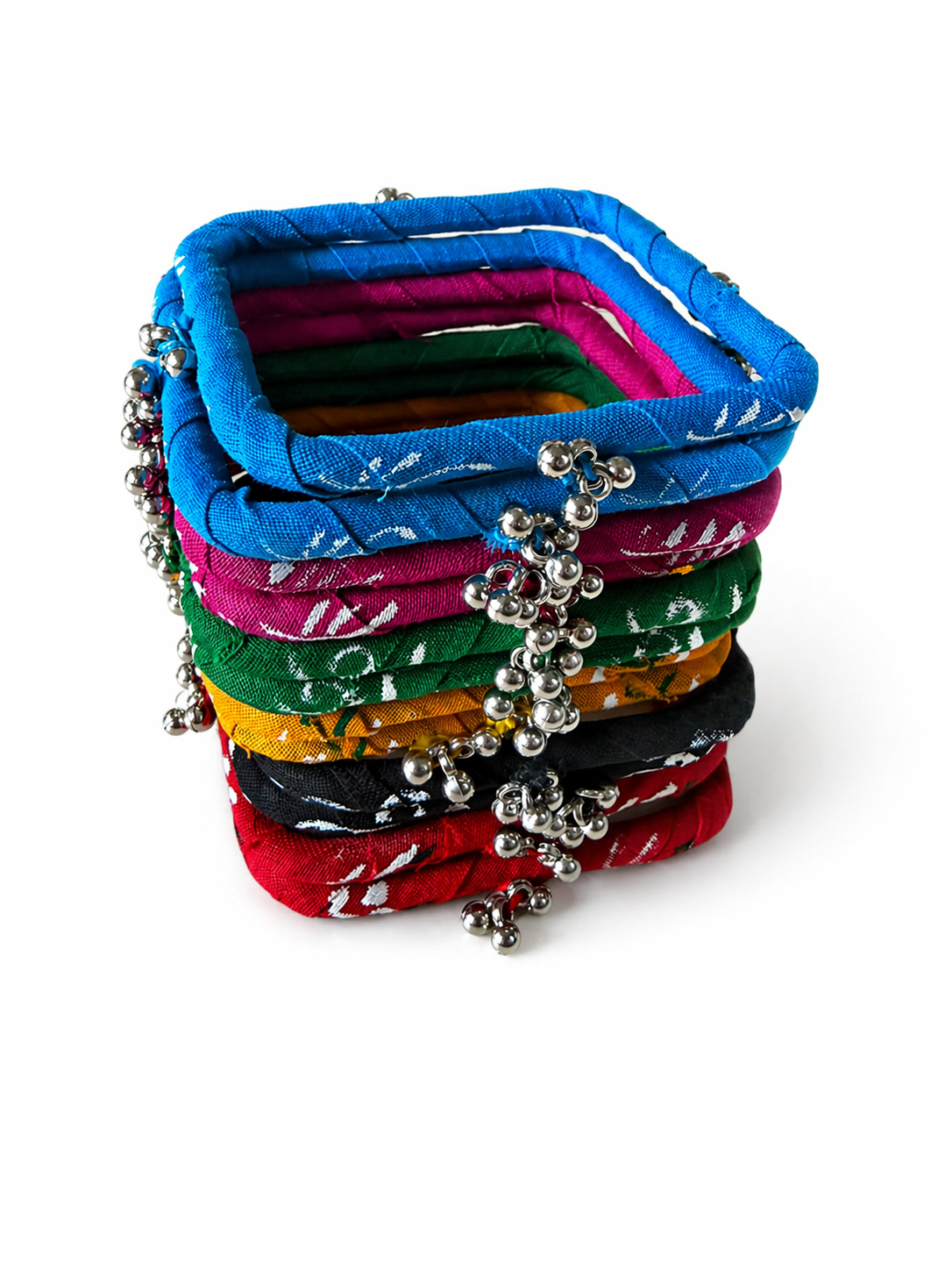 Fabric Ghungroo Bangle Set