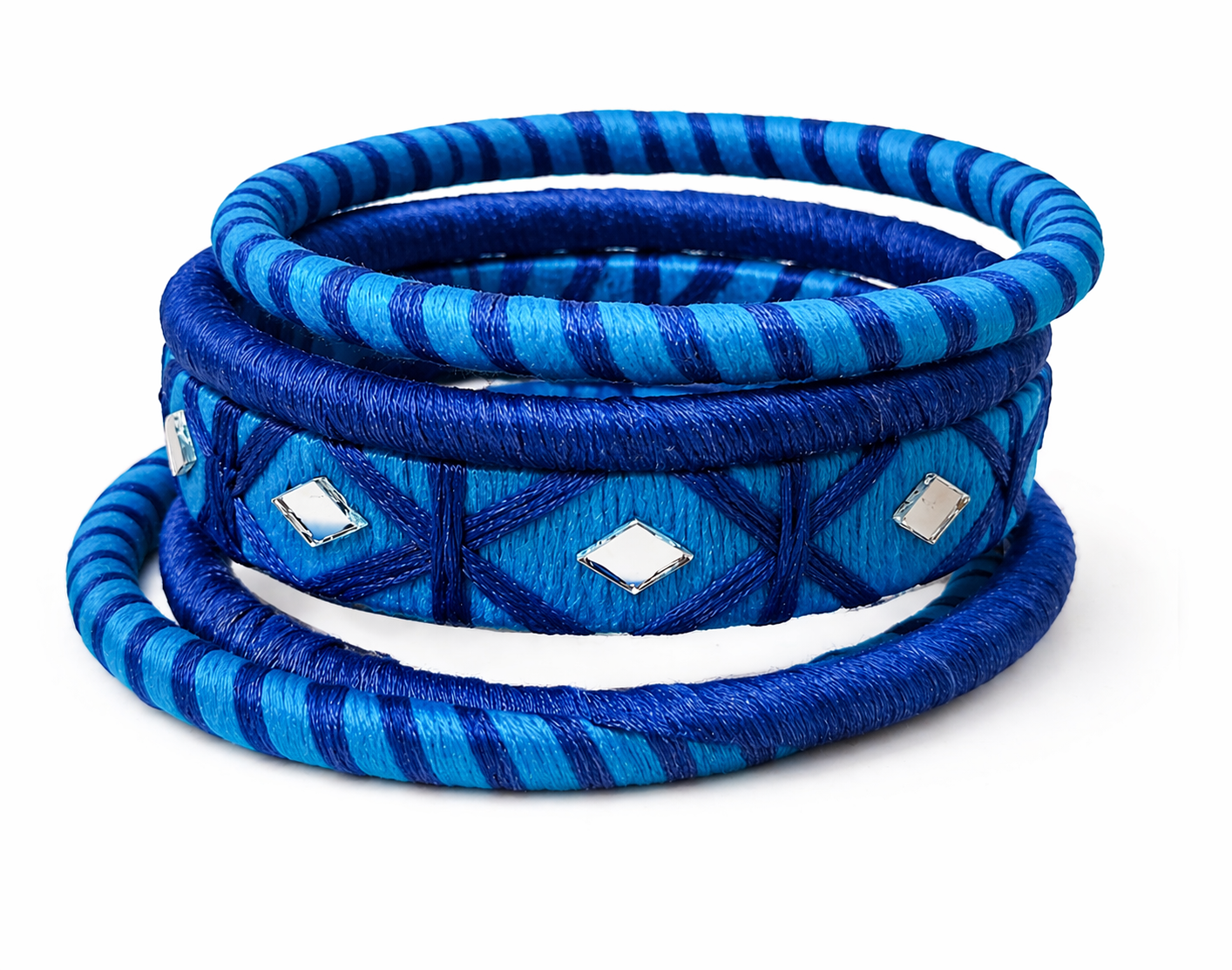 Mirror Weave Thread Bangle Set