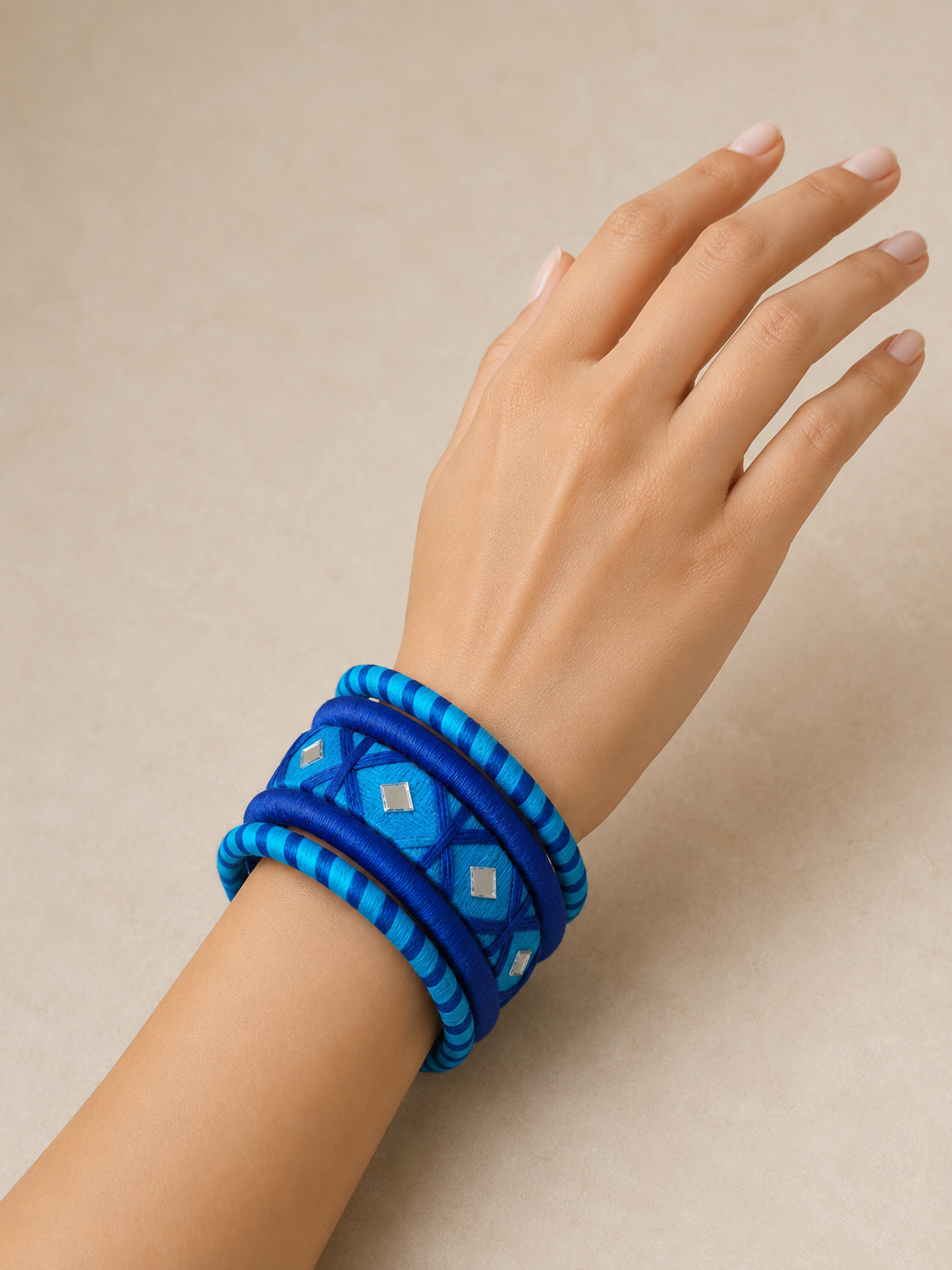 Mirror Thread Bangle Set