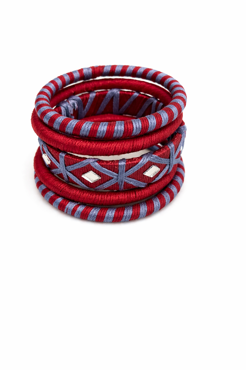 Mirror Weave Thread Bangle Set