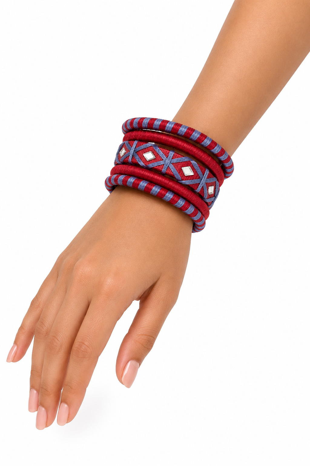 Mirror Weave Thread Bangle Set