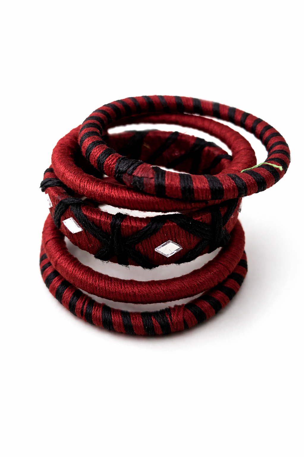 Mirror Weave Thread Bangle Set
