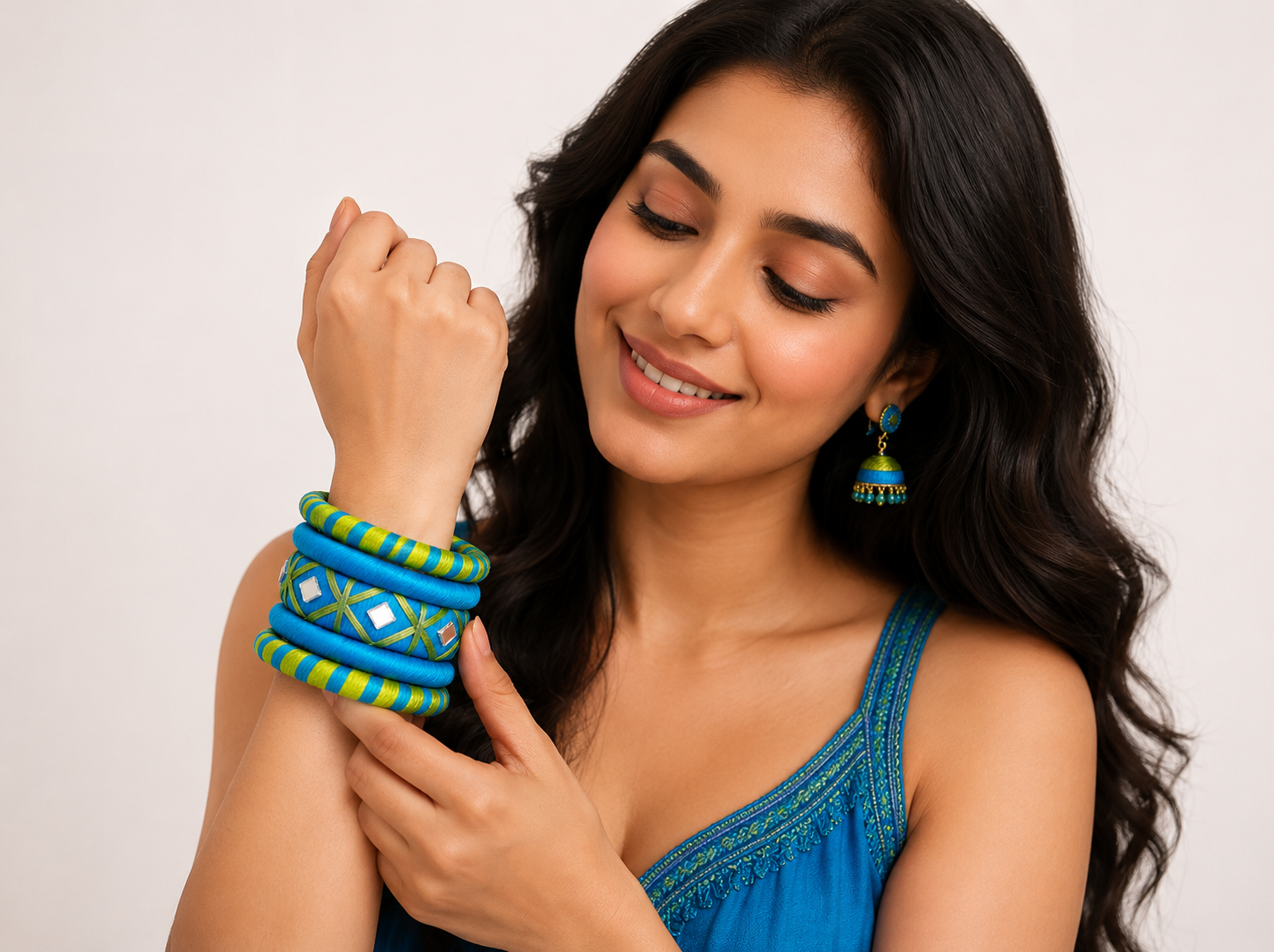 Mirror Weave Thread Bangle Set