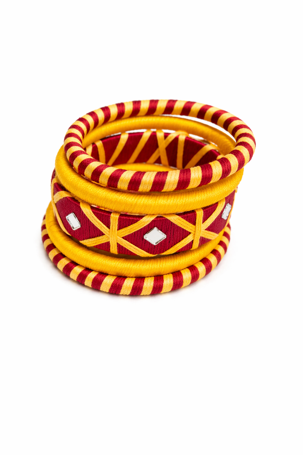 Mirror Weave Thread Bangle Set