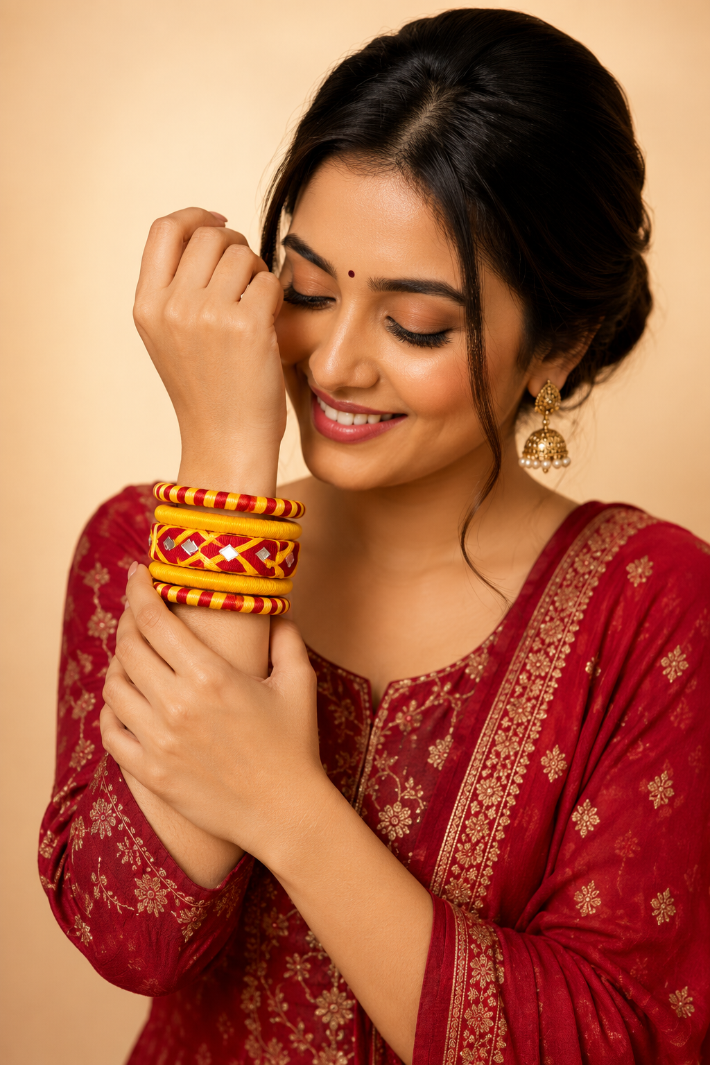 Mirror Weave Thread Bangle Set
