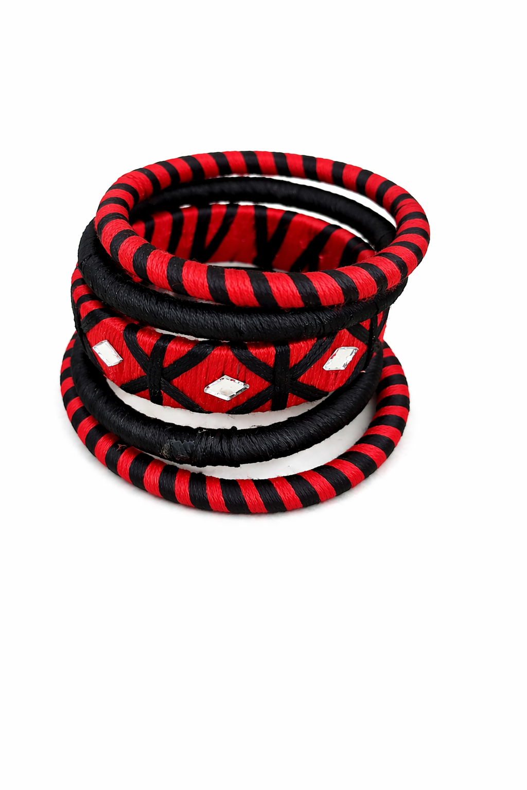Mirror Weave Thread Bangle Set