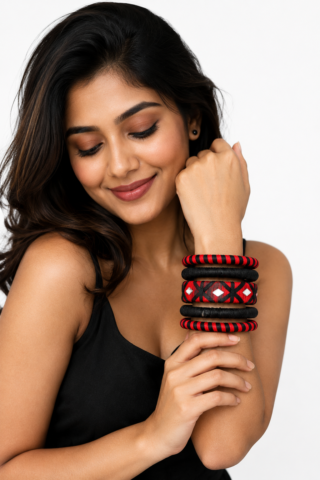 Mirror Weave Thread Bangle Set