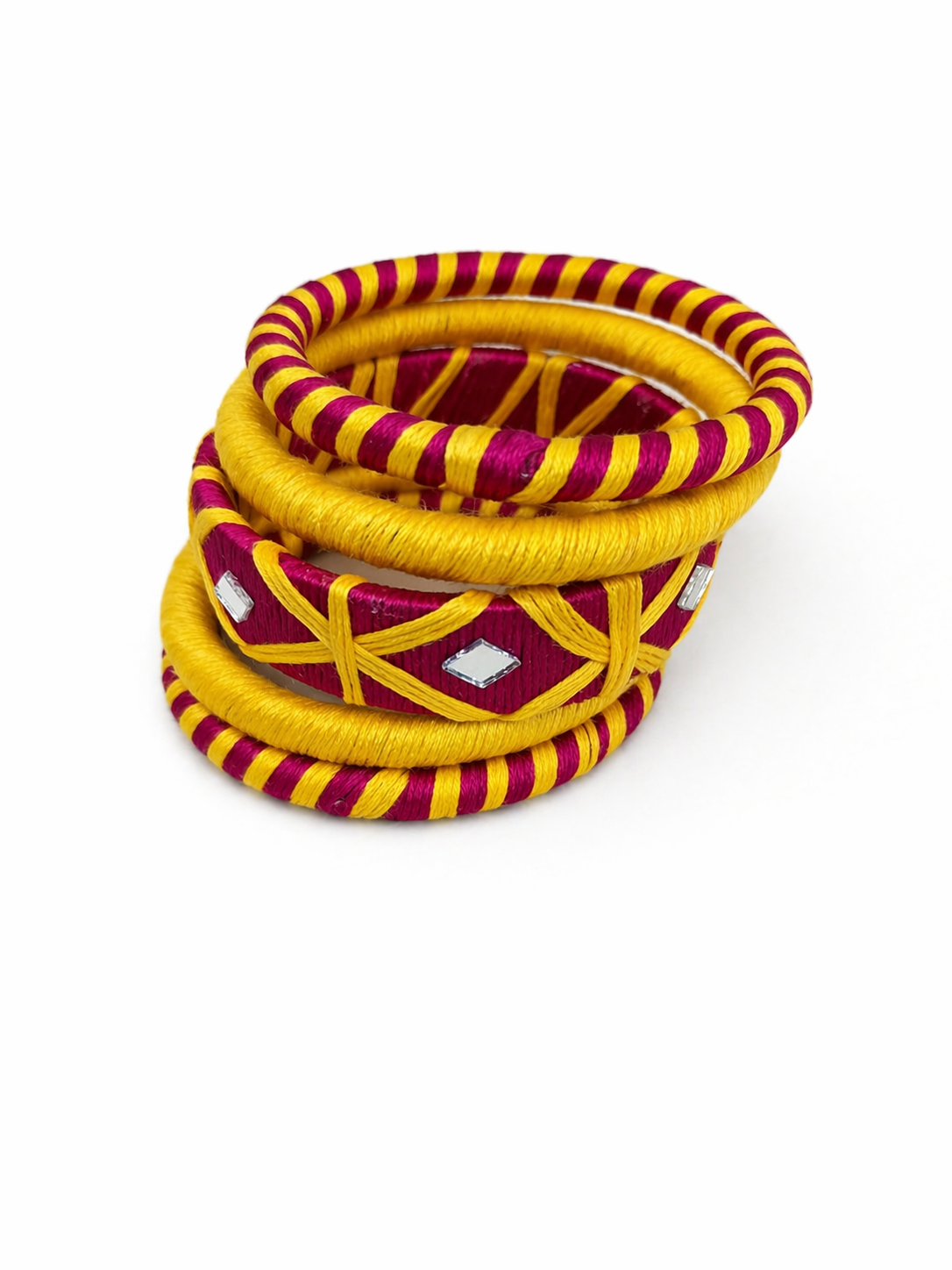Mirror Weave Thread Bangle Set