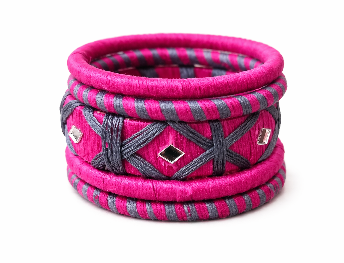 Mirror Weave Thread Bangle Set