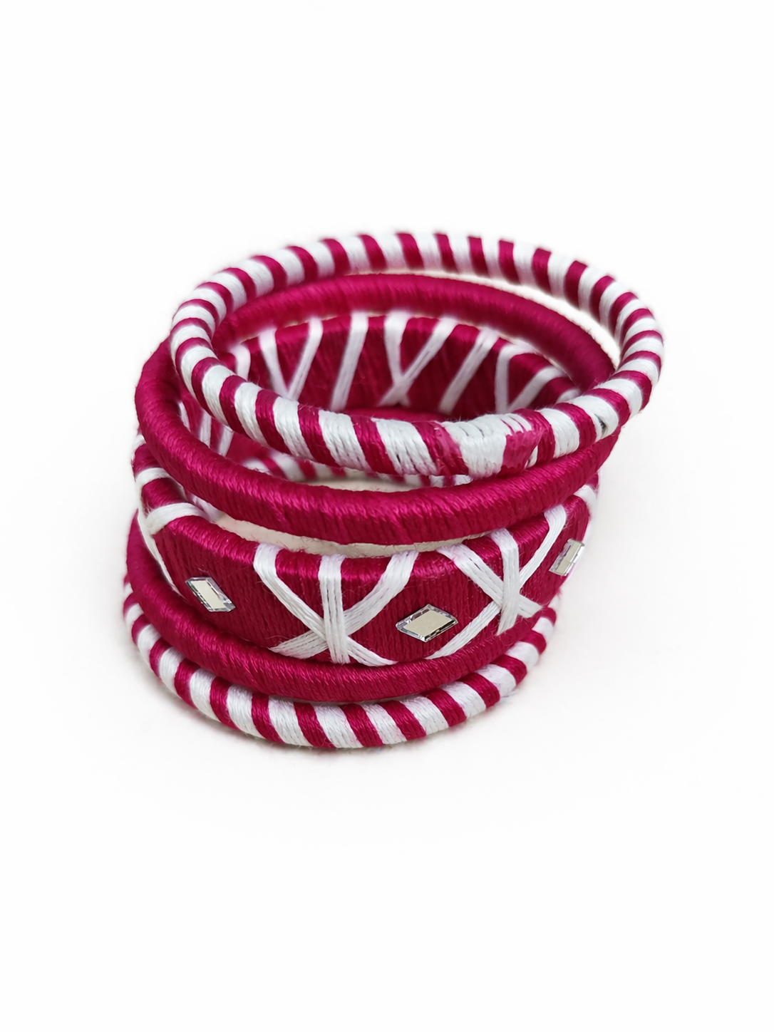 Mirror Weave Thread Bangle Set