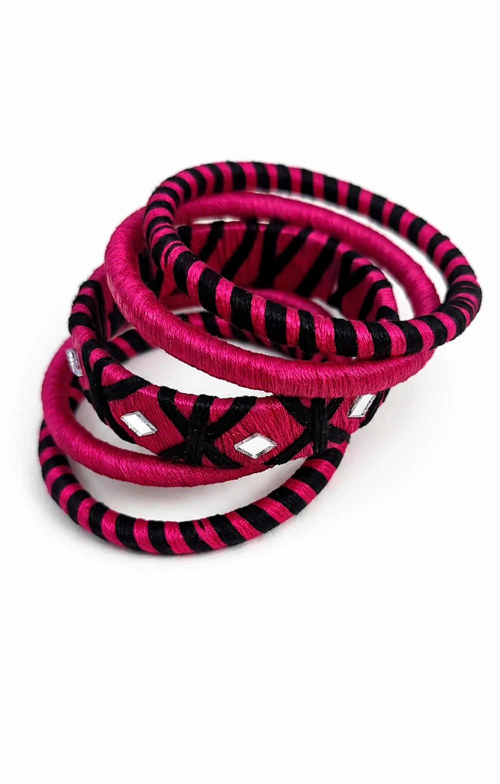Mirror Weave Thread Bangle Set