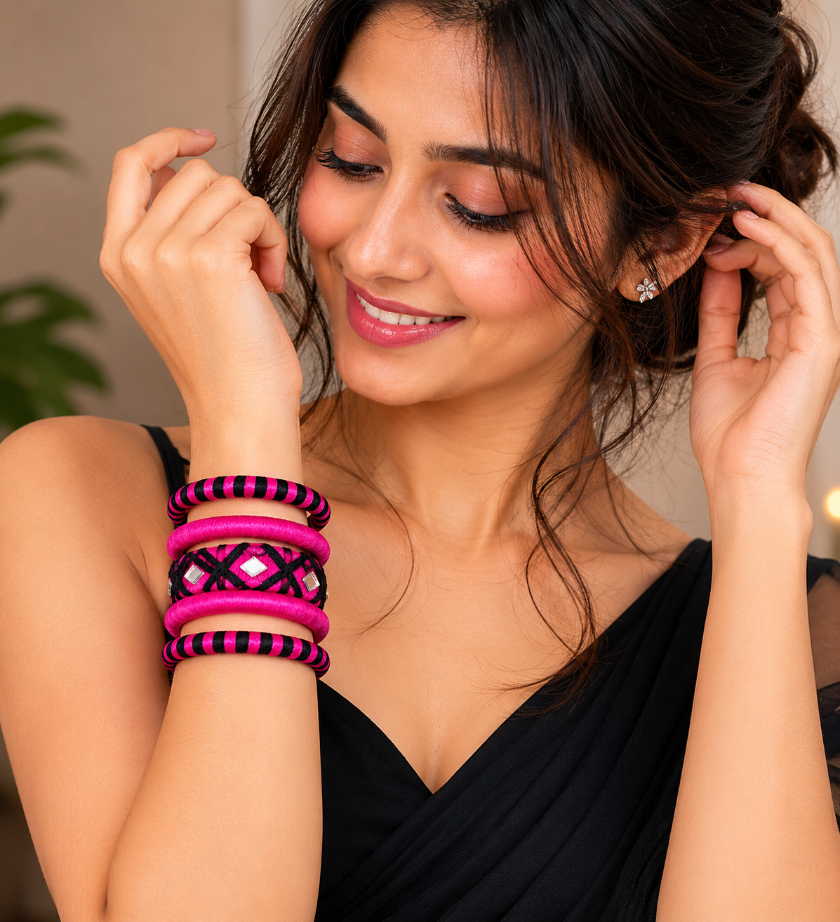 Mirror Weave Thread Bangle Set