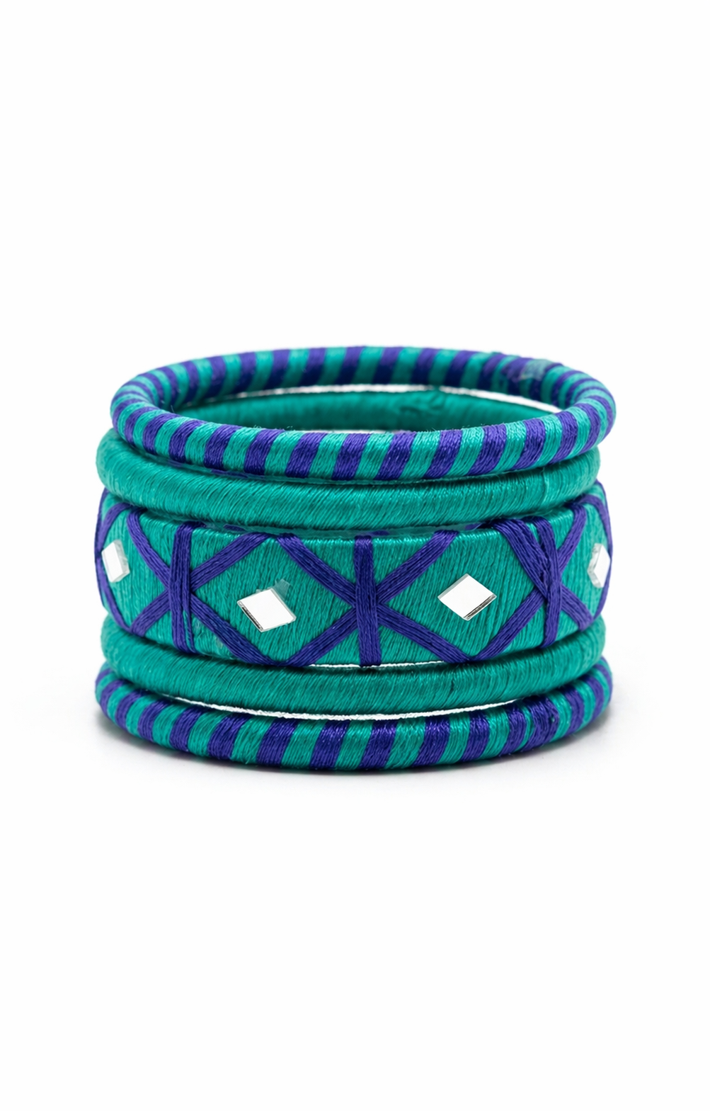 Mirror Weave Thread Bangle Set