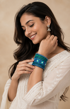 Mirror Weave Thread Bangle Set
