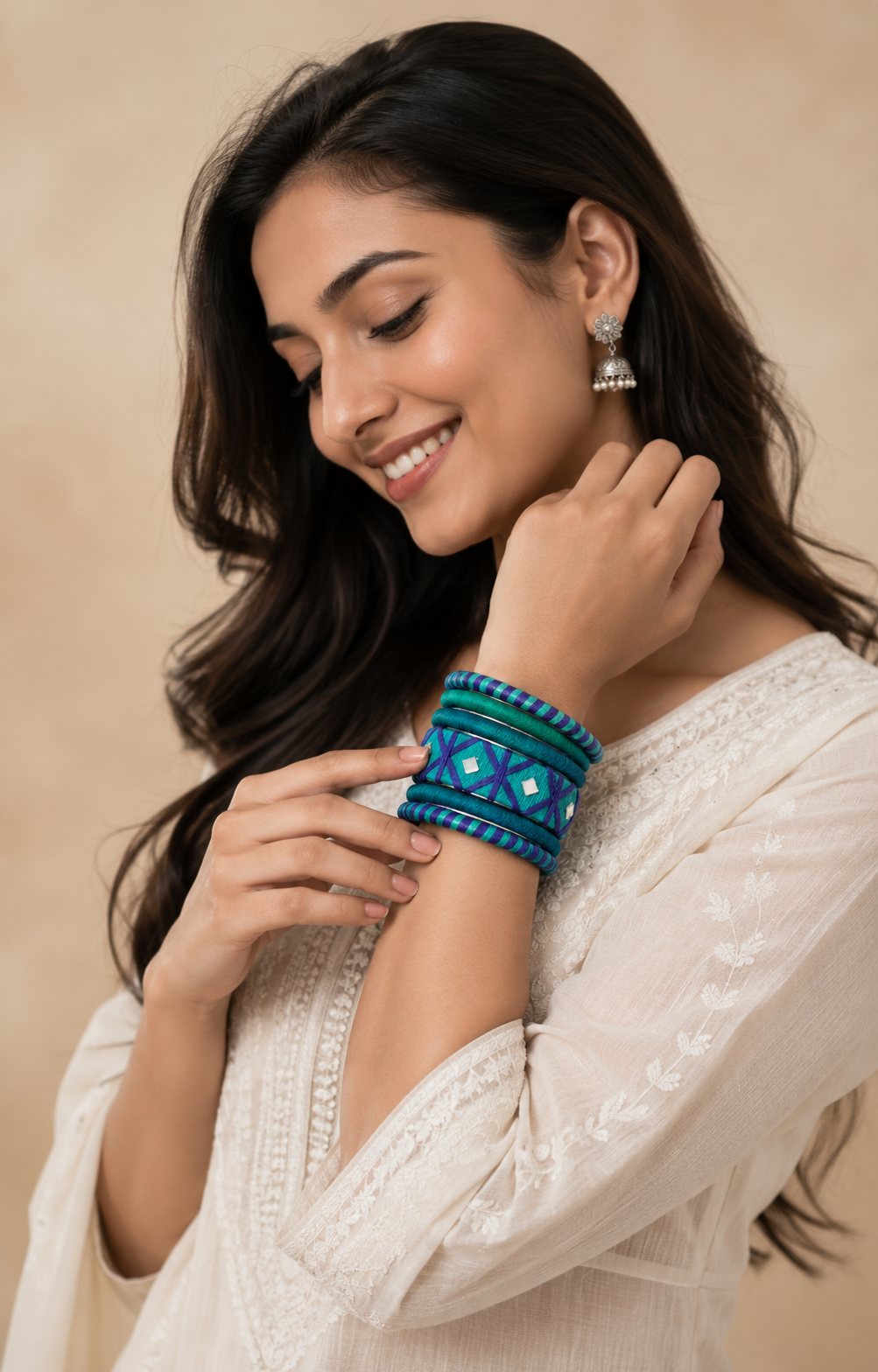 Mirror Weave Thread Bangle Set