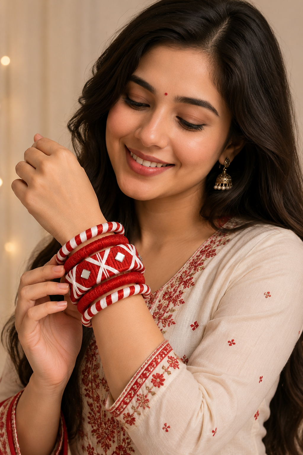 Mirror Weave Thread Bangle Set