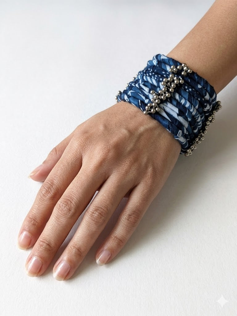 Fabric Ghungroo Bangle Set