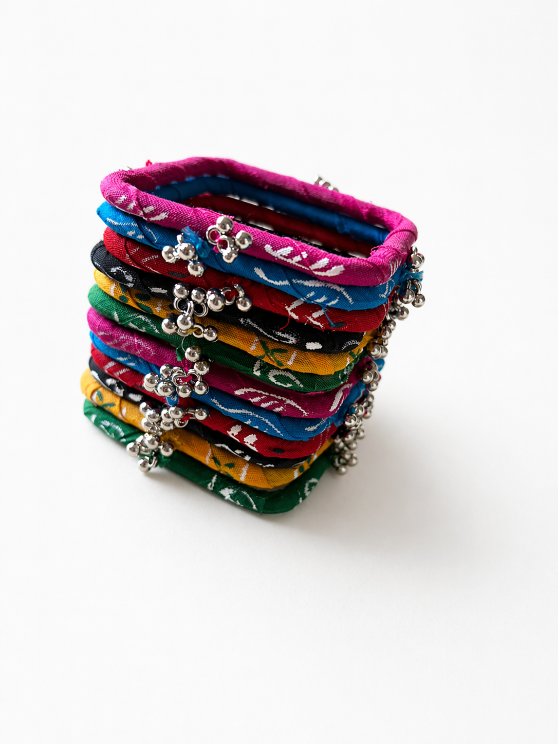 Fabric Ghungroo Bangle Set