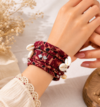 Cowrie Charm Fabric Bangle Set