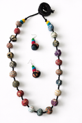 Handcrafted Fabric Bead Necklace Set