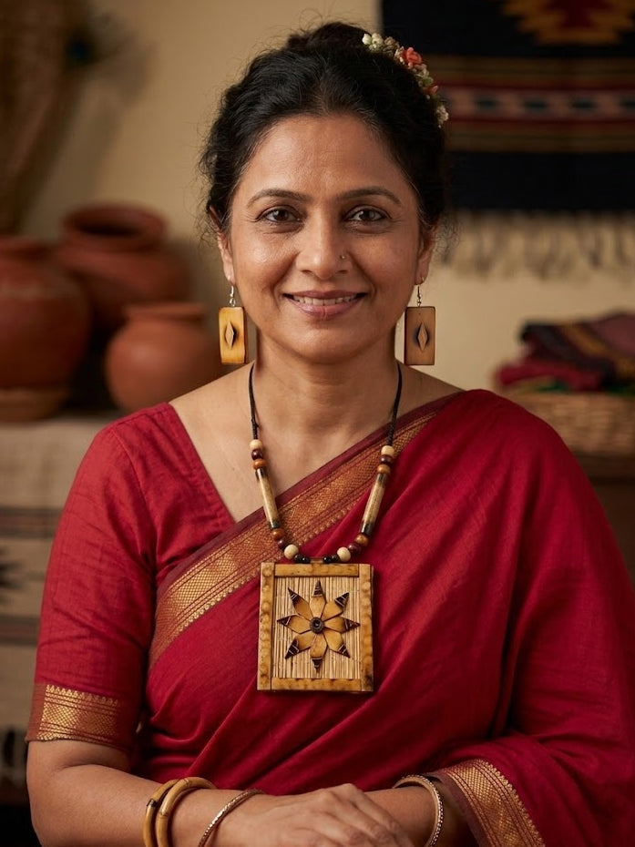 Bamboo Flower Jewellery Set