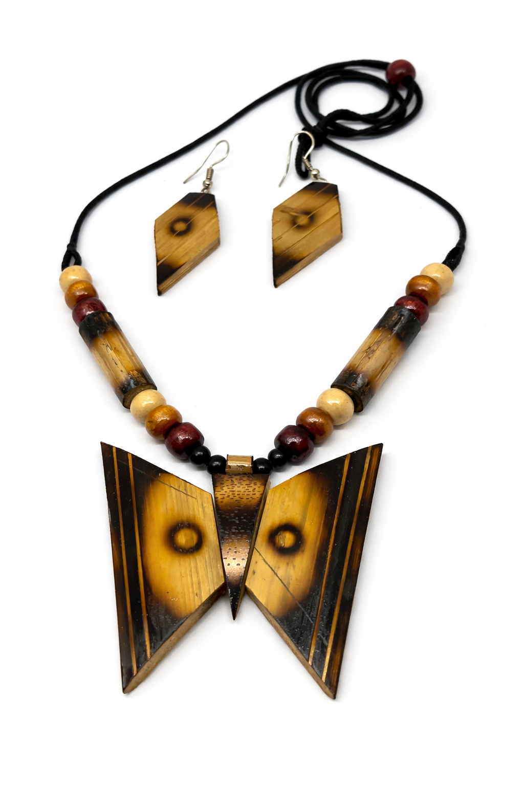 Bamboo Butterfly Necklace Set