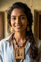 Bamboo Necklace & Earrings Set