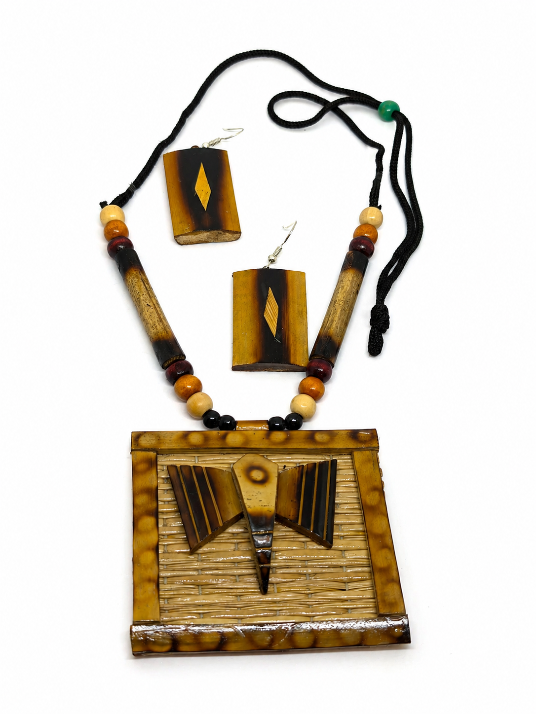 Elephant Bamboo Necklace Set