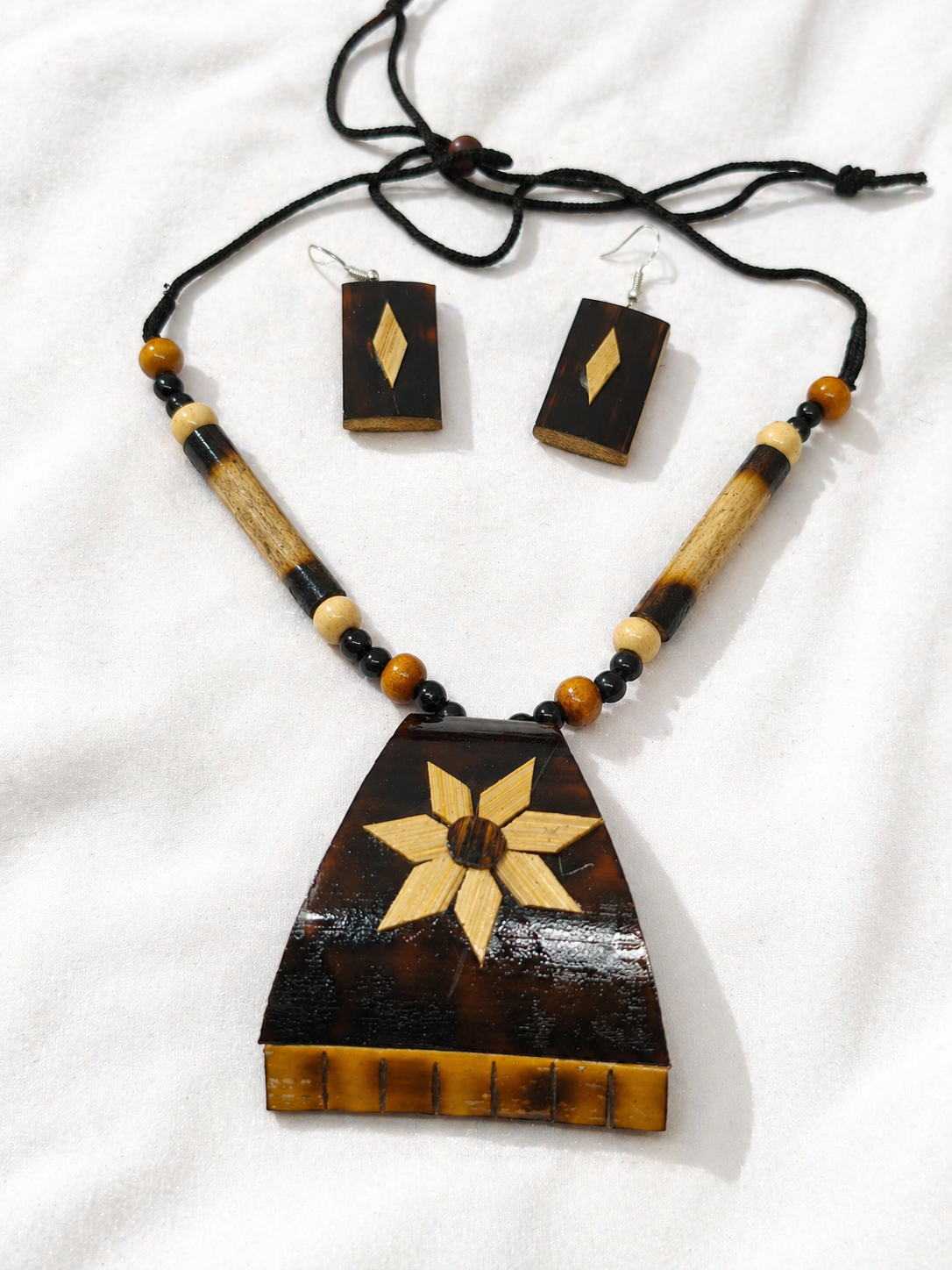 Rustic Bamboo Necklace Set