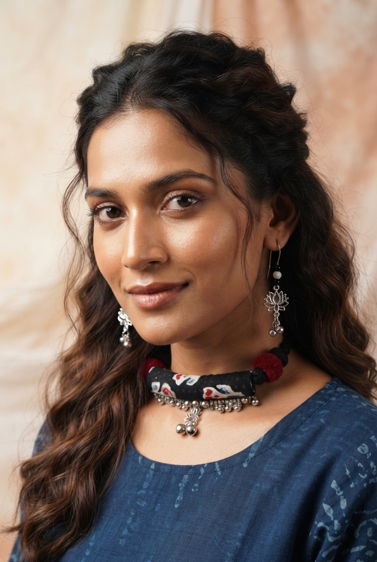 Handcrafted Fabric Tribal Choker Set