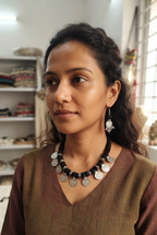 Handcrafted Coin Charm Fabric Choker Set