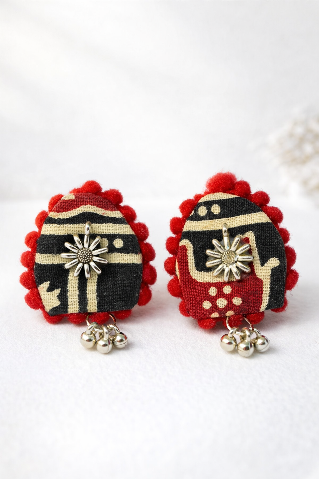 Ajrak U Shaped Earrings