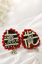 Ajrak U Shaped Earrings
